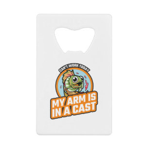 Kantwerk vandaag mijn arm is in een gegoten creditkaart flessenopener
