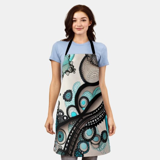 kantwerkster schort (Gedragen)