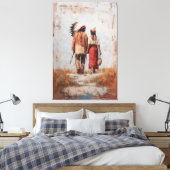 Kanvasprint van Indiaans Paar Canvas Afdruk (Insitu (Slaapkamer))