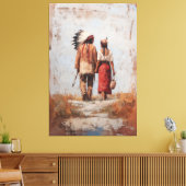 Kanvasprint van Indiaans Paar Canvas Afdruk (Insitu (Woonkamer))
