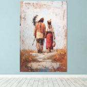 Kanvasprint van Indiaans Paar Canvas Afdruk (Insitu (Houten vloer))