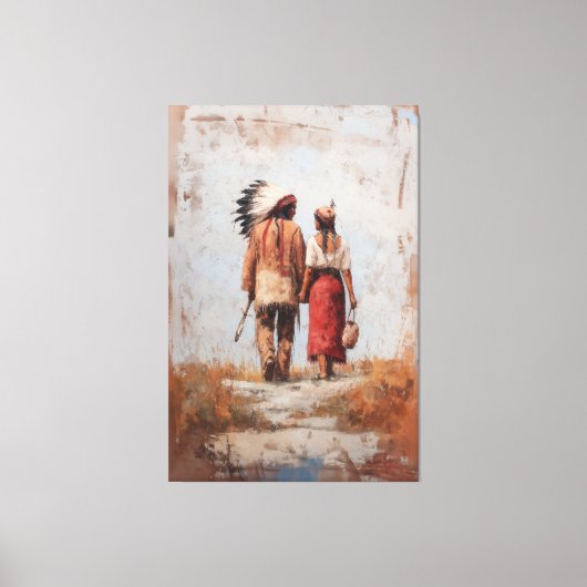 Kanvasprint van Indiaans Paar Canvas Afdruk (Voorkant)