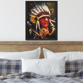 Kanvasprint van Native American Chief Canvas Afdruk (Insitu (Slaapkamer))
