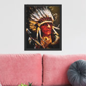 Kanvasprint van Native American Chief Canvas Afdruk (Insitu (Woonkamer))
