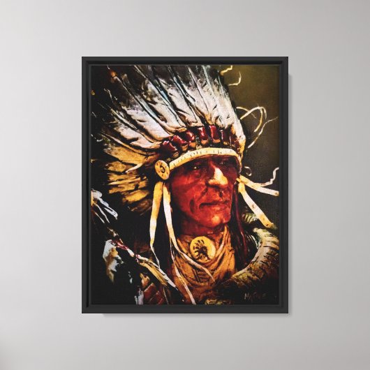 Kanvasprint van Native American Chief Canvas Afdruk (Voorkant)