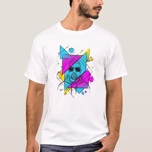 Kanye West geïnspireerd minimalistische line art s T-shirt (Voorkant)