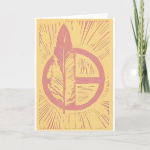 Kanza Linocut notecard Kaart