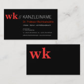Kanzlei Visitenkarte Visitekaartje (Voorkant / Achterkant)