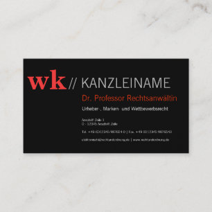 Kanzlei Visitenkarte Visitekaartje
