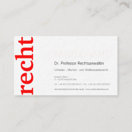 Kanzlei Visitenkarte Visitekaartje