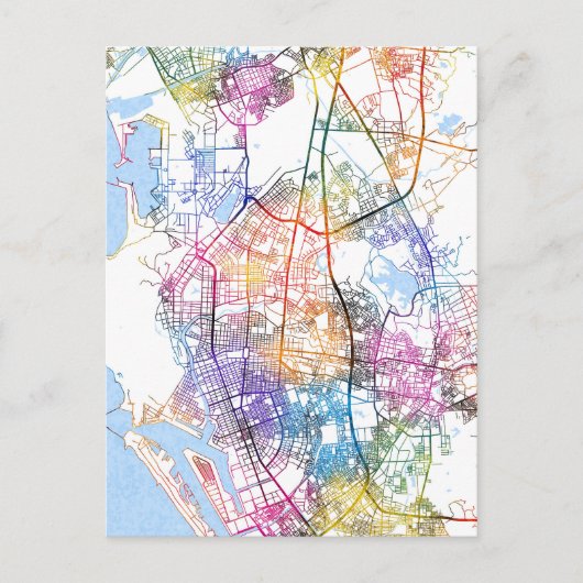 Kaohsiung City Taiwan Map Briefkaart (Voorkant)