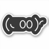 Kaomoji Ghost Japanse Emoticon Sticker (Voorkant)