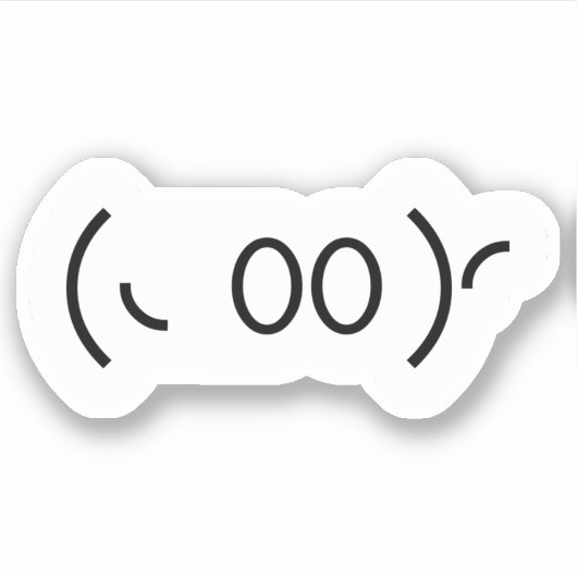 Kaomoji Ghost Japanse Emoticon Sticker (Voorkant)