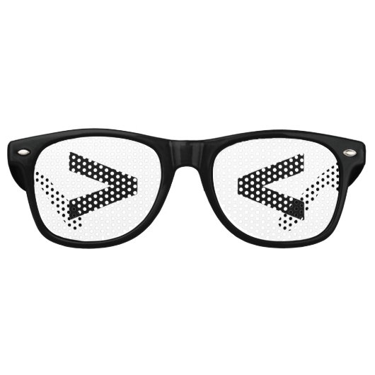 Kaomoji (> <) retro zonnebril (Voorkant)