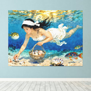 "Kaori of Tides" - Een portret van de oceaan Canvas Afdruk