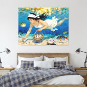 "Kaori of Tides" - Een portret van de oceaan Canvas Afdruk (Insitu (Slaapkamer))