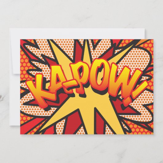 KAP-POW Je spraakballon leuk retro bericht Aankondiging (Voorkant)