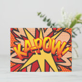 KAP-POW Je spraakballonbericht leuk retro Aankondiging (Staand voorkant)