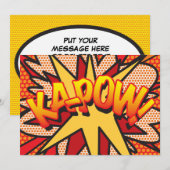 KAP-POW Uw Bericht Spraakballon Fun Retro Aankondiging (Voorkant / Achterkant)