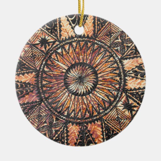 Kapa Primitive Hawaiian Tattoo Tapa Keramisch Ornament (Voorkant)