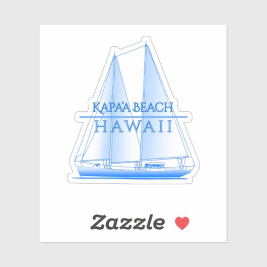 Kapa'a Beach Coastal Nautical Sailing Sailor Sticker (Vel)