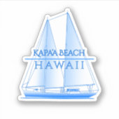 Kapa'a Beach Coastal Nautical Sailing Sailor Sticker (Voorkant)