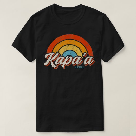Kapa'a Hawaii HI Rainbow Retro 70s T-shirt (Design voorkant)