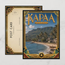 Kapaa Hawaii Vintage Art Deco Gouden Tijdperk