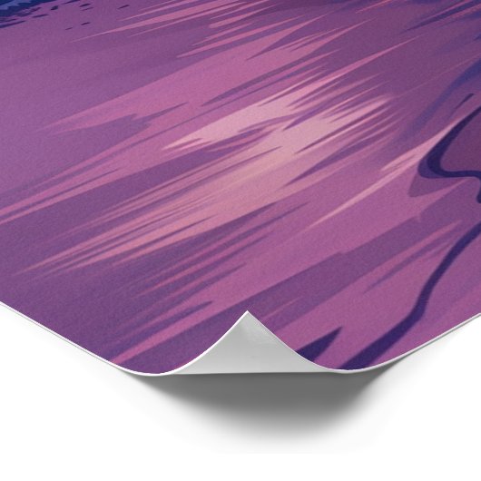 Kapaa Kauai Hawaii Beach Sunset Palm Tree Retro Poster (Hoek)