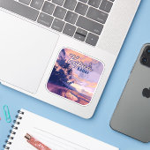 Kapaa Kauai Hawaii Beach Sunset Palm Tree Retro Sticker (Laptop met iPhone)