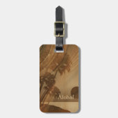 Kapaa Sunset Hawaiian Faux Koa Wood Bagagelabels (Voorkant verticaal)