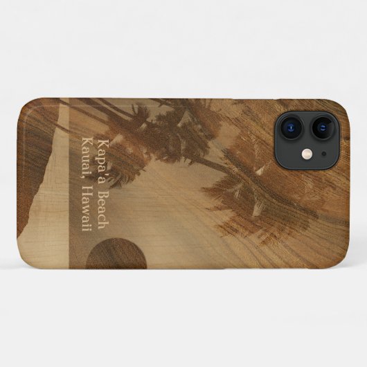 Kapaa Sunset Hawaiian Faux Koa Wood Case-Mate iPhone Case (Achterkant (horizontaal))