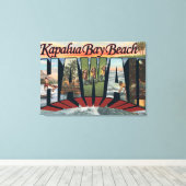 Kapalua Bay Beach, Hawaii - Grote lettertjes Canvas Afdruk (Insitu (Houten vloer))