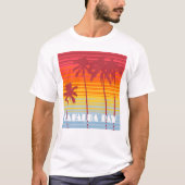 Kapalua Bay Maui Hawaii 80s Retro Sunset Stripes T-shirt (Voorkant)