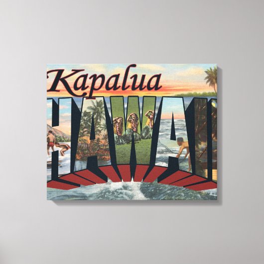 Kapalua, Hawaii - Grote lettertjes Canvas Afdruk (Voorkant)