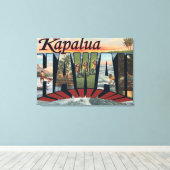 Kapalua, Hawaii - Grote lettertjes Canvas Afdruk (Insitu (Houten vloer))