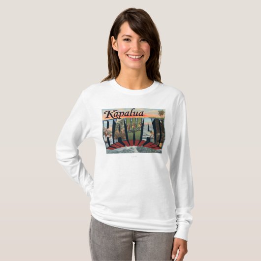 Kapalua, Hawaii - Grote lettertjes T-shirt (Voorkant volledig)