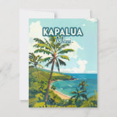 Kapalua Maui Hawaii Bay Beach Vakantie Retro Kaart (Voorkant)
