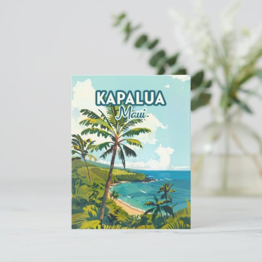 Kapalua Maui Hawaii Bay Beach Vakantie Retro Kaart (Staand voorkant)