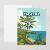 Kapalua Maui Hawaii Bay Beach Vakantie Retro Kaart (Voorkant / Achterkant)