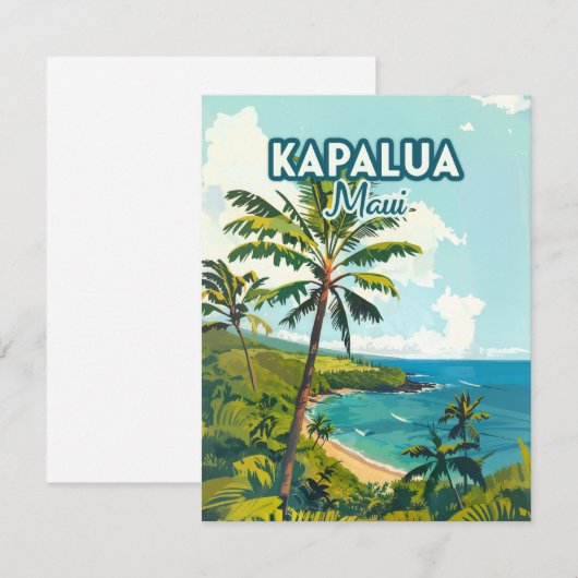 Kapalua Maui Hawaii Bay Beach Vakantie Retro Kaart (Voorkant / Achterkant)