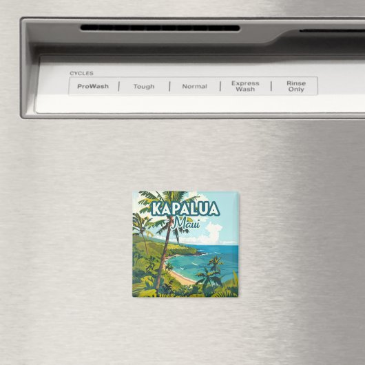 Kapalua Maui Hawaii Bay Beach Vakantie Retro Magneet (Insitu (Vaatwasser))