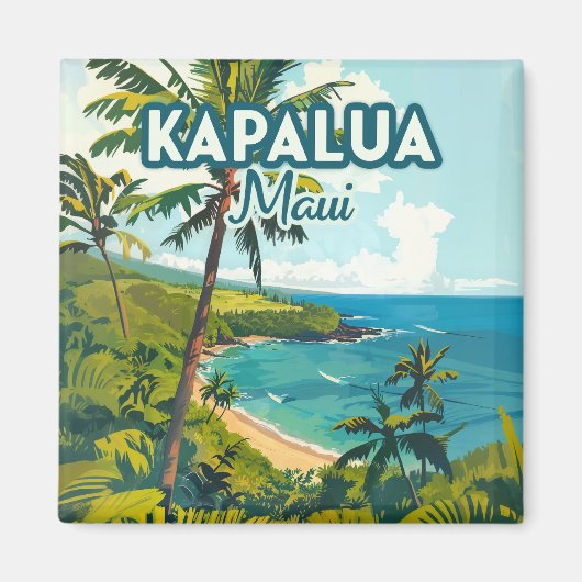 Kapalua Maui Hawaii Bay Beach Vakantie Retro Magneet (Voorkant)
