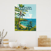 Kapalua Maui Hawaii Bay Beach Vakantie Retro Poster (Keuken)