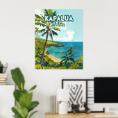 Kapalua Maui Hawaii Bay Beach Vakantie Retro Poster (Thuiskantoor)