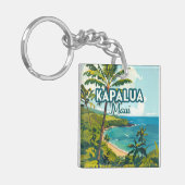 Kapalua Maui Hawaii Bay Beach Vakantie Retro Sleutelhanger (Voorkant Links)