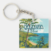 Kapalua Maui Hawaii Bay Beach Vakantie Retro Sleutelhanger (Voorkant)