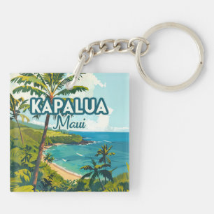 Kapalua Maui Hawaii Bay Beach Vakantie Retro Sleutelhanger