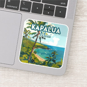 Kapalua Maui Hawaii Bay Beach Vakantie Retro Sticker