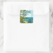 Kapalua Maui Hawaii Bay Beach Vakantie Retro Vierkante Sticker (Tas)